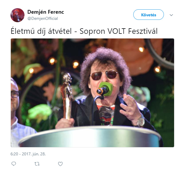 Életmű díj átvétel - Sopron VOLT Fesztivál